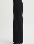 Recycled Tropical Wool Double Slit Maxi Skirt, Black