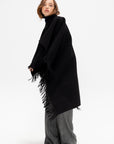 Fringe Poncho, Black