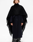 Fringe Poncho, Black