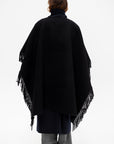 Fringe Poncho, Black