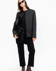 Satin Dinner Jacket, Black