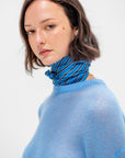 Striped Silk Scarf, Blue & Navy