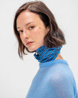 Striped Silk Scarf, Blue & Navy