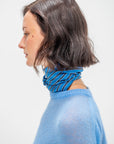 Striped Silk Scarf, Blue & Navy