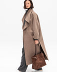Signature Wool Cashmere Coat, Oak Melange