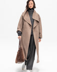 Signature Wool Cashmere Coat, Oak Melange