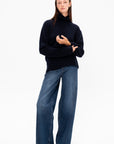 Wide Leg Denim, Dark Blue