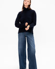 Wide Leg Denim, Dark Blue