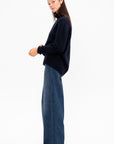 Wide Leg Denim, Dark Blue