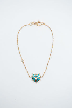 JOANNA DAHDAH - Mini Mila Heart Necklace, Turquoise
