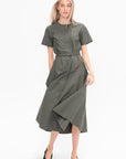 Elizabeth Dress in Parachute Cotton, Dark Spruce