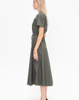 Elizabeth Dress in Parachute Cotton, Dark Spruce