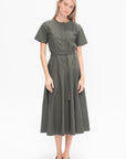 Elizabeth Dress in Parachute Cotton, Dark Spruce