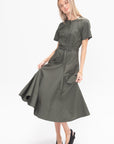 Elizabeth Dress in Parachute Cotton, Dark Spruce