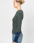 Yasmine Sweater, Navy & Yellow