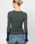Yasmine Sweater, Navy & Yellow