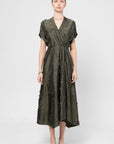 Long Aki Wave Dress, Olive