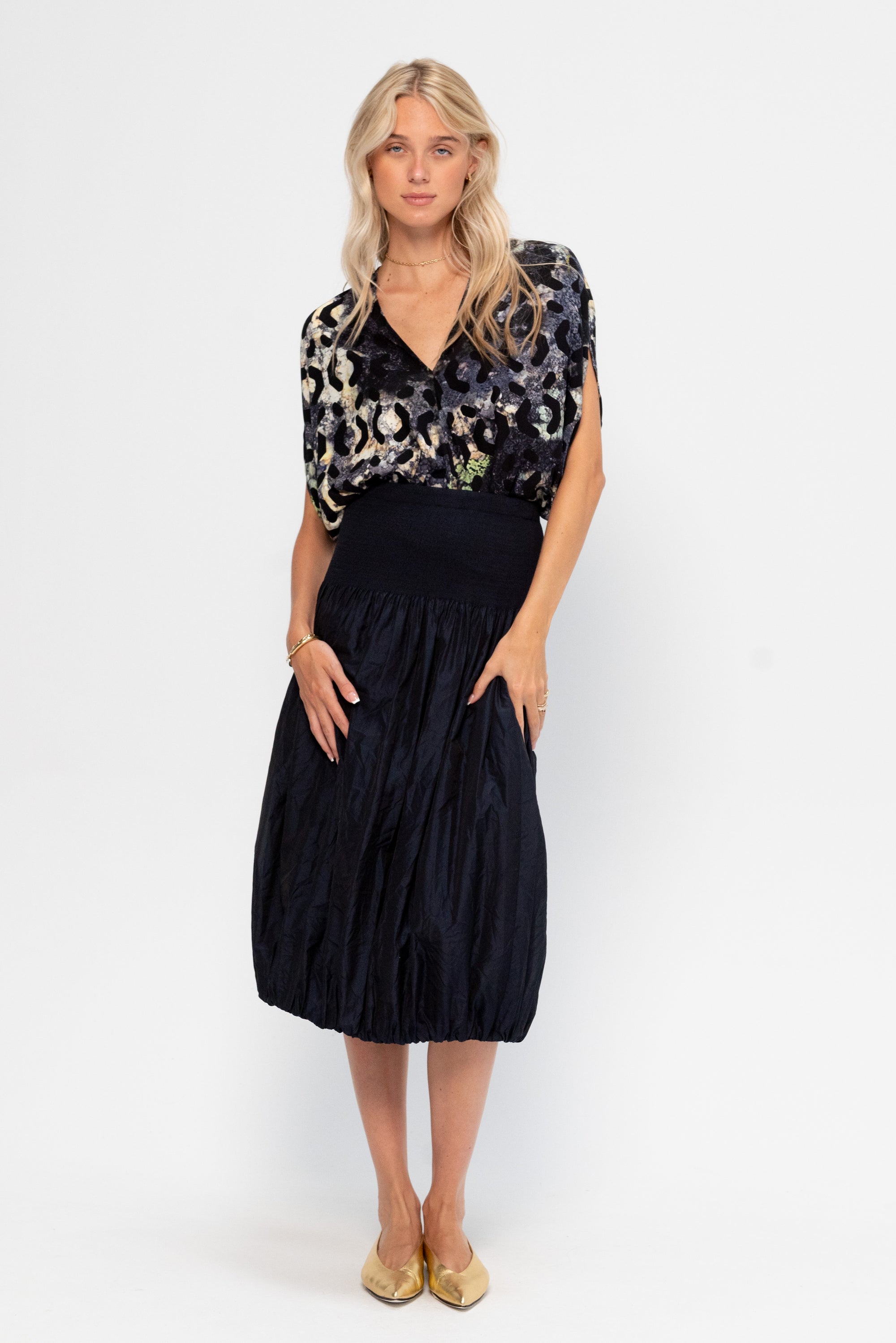 Evia Bubble Skirt, Ink Jet