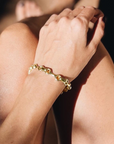 25MM Double Beam Bracelet, Yellow Gold