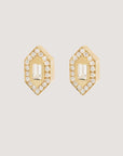 Azlee - N/S Diamond Stud Earrings, Gold