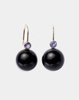 Lizzie Fortunato Fine - Comet Earrings in Tanzanite & Black Agate, black