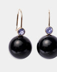 Lizzie Fortunato Fine - Comet Earrings in Tanzanite & Black Agate, black