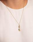 JOANNA DAHDAH - TSAVORITE HOOK NECKLACE, green and gold