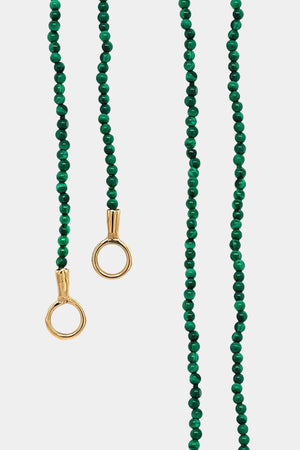 MARLA AARON - MALACHITE ITTY BITTY BEADED STRAND WITH YELLOW GOLD LOOPS