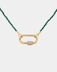 MARLA AARON - MALACHITE ITTY BITTY BEADED STRAND WITH YELLOW GOLD LOOPS