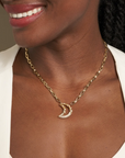 MARLA AARON - Diamond Dipped Moonlock, Yellow Gold