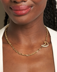 MARLA AARON - Diamond Dipped Moonlock, Yellow Gold