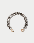 MiniMega Curb Chain Bracelet, Silver & Yellow Gold Loops