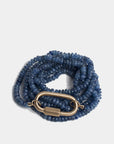 MARLA AARON - KYANITE RONDEL STRAND + Yellow Gold loops