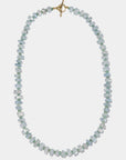 LFJ-FINE - AQUAMARINE & EMERALD 14K SINGLE STRAND NECKLACE