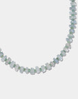 LFJ-FINE - AQUAMARINE & EMERALD 14K SINGLE STRAND NECKLACE