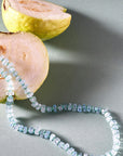 LFJ-FINE - AQUAMARINE & EMERALD 14K SINGLE STRAND NECKLACE