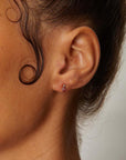 SCOSHA - DROPLET STUDS, pink Tourmaline + Diamond