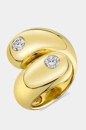 Gabriela Artigas - DOUBLE APSE RING WITH DOUBLE BEZEL DIAMONDS, GOLD