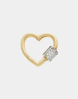 MARLA AARON - STONED BABY HEARTLOCK WITH DIAMONDS, GOLD