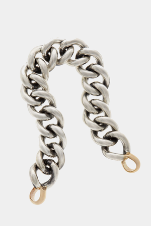 MARLA AARON - MEGA CURB CHAIN NECKLACE, SILVER + GOLD