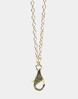 JOANNA DAHDAH - TSAVORITE HOOK NECKLACE, green and gold