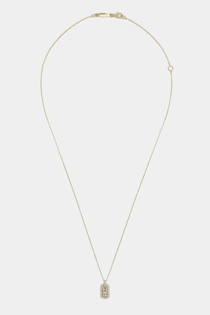 SUZANNE KALAN - Diamond Baby Dog Tag Necklace, 18k gold