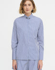 Saville Shirt, Navy Stripe
