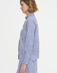 Saville Shirt, Navy Stripe