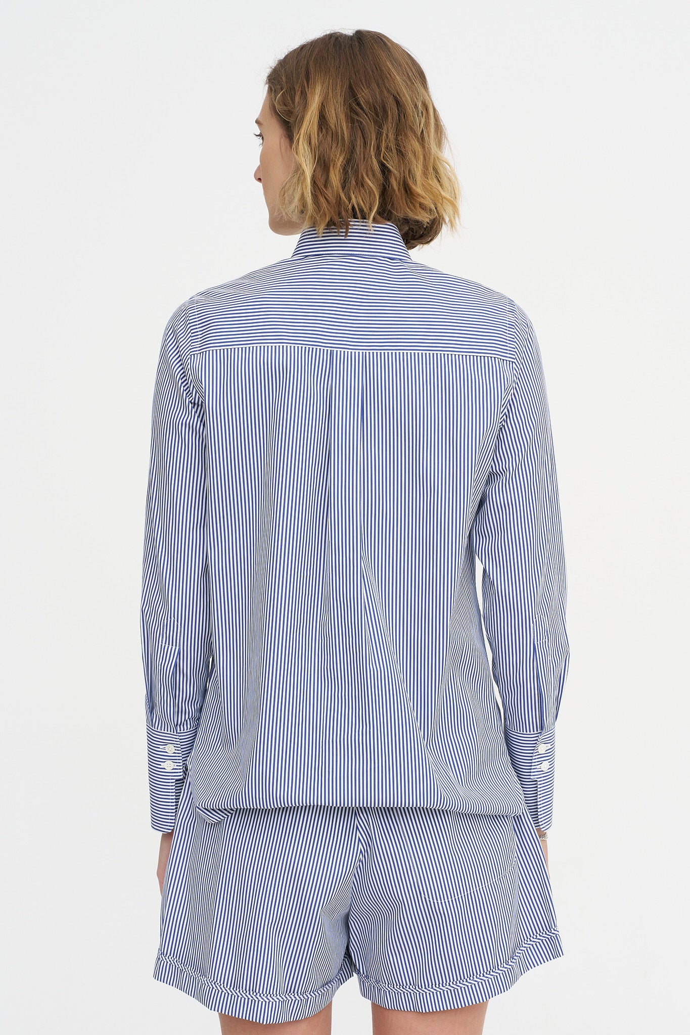 Saville Shirt, Navy Stripe