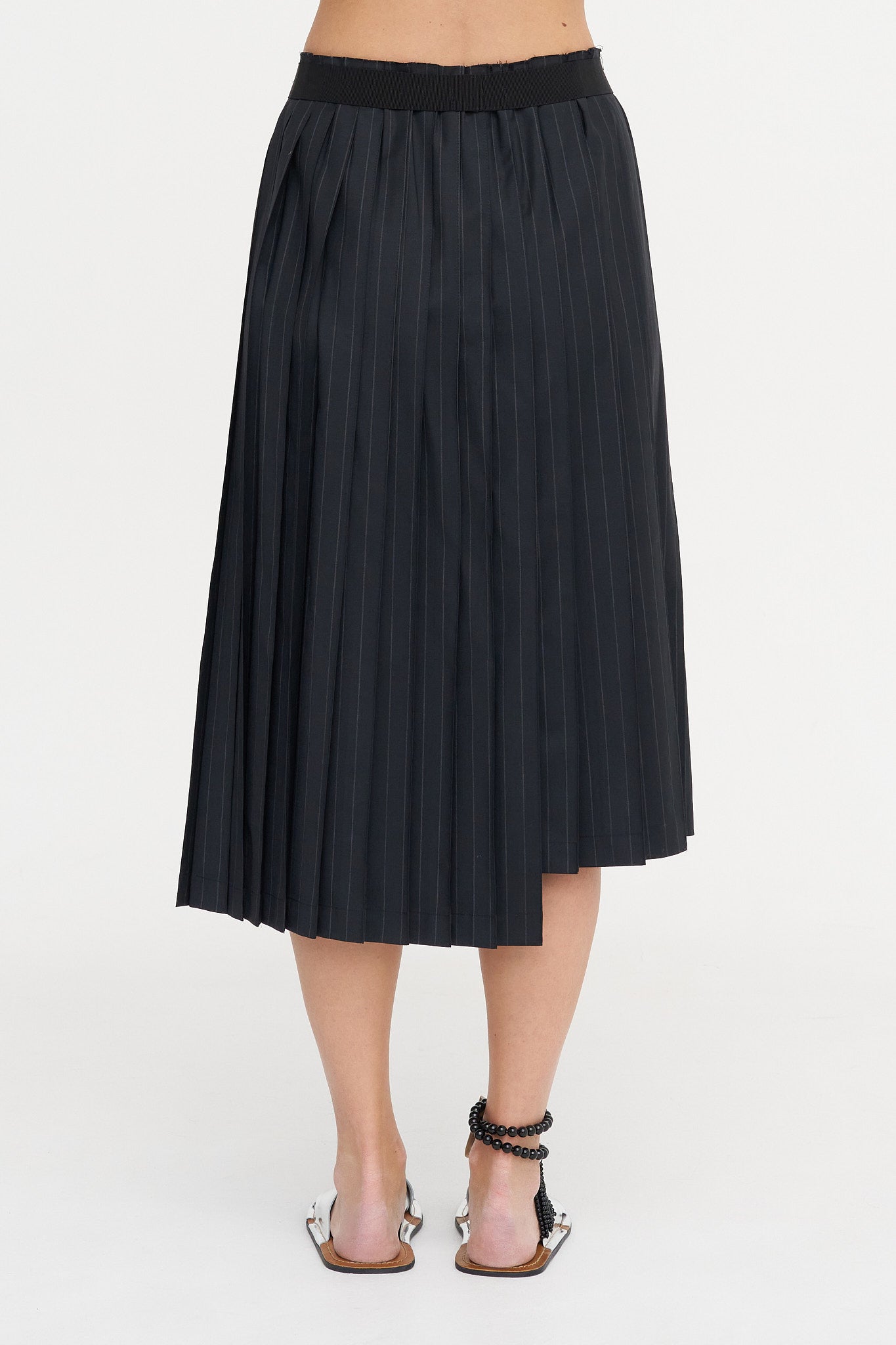 Joan Skirt, Charcoal Pinstripe