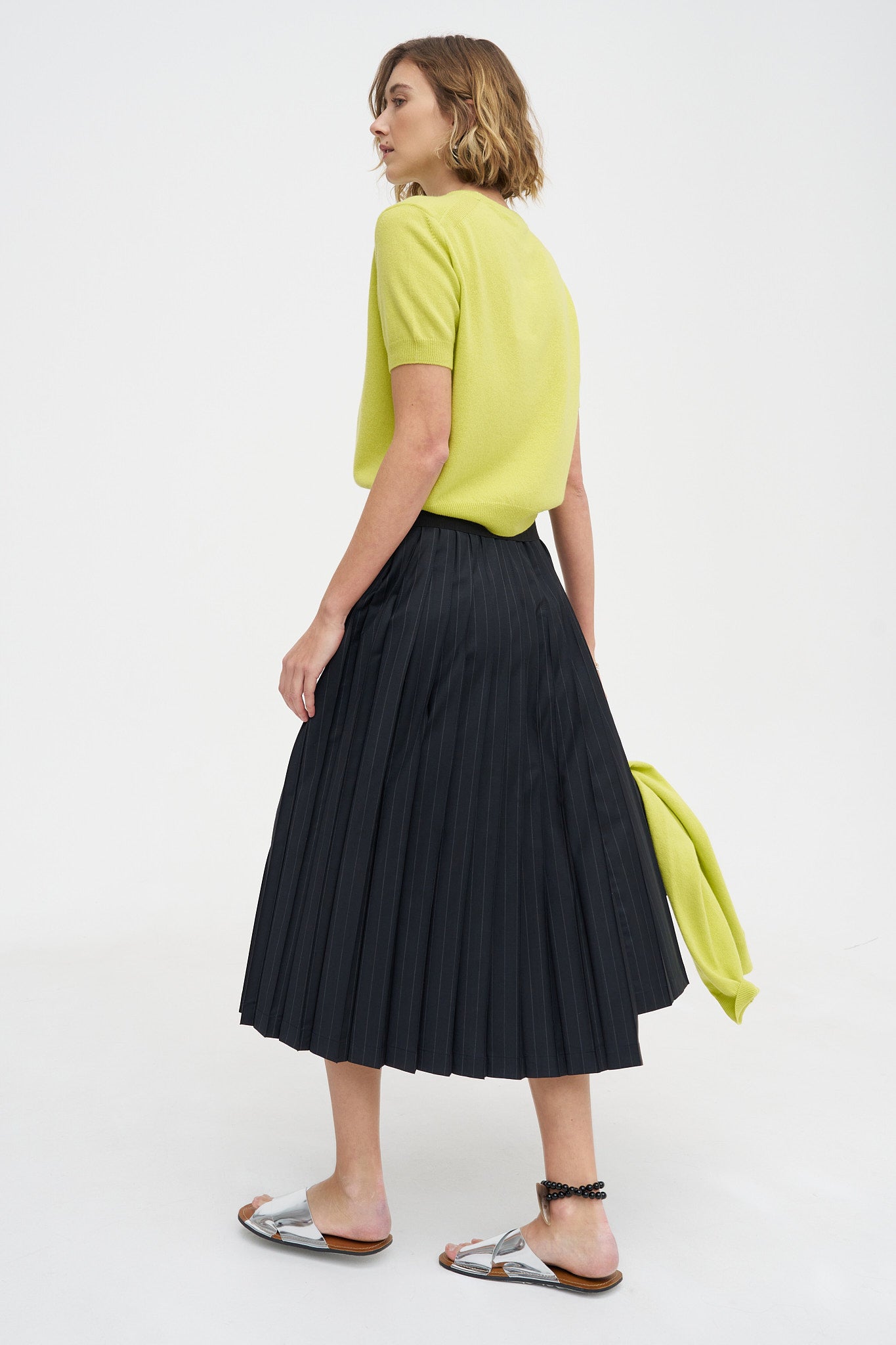 Joan Skirt, Charcoal Pinstripe