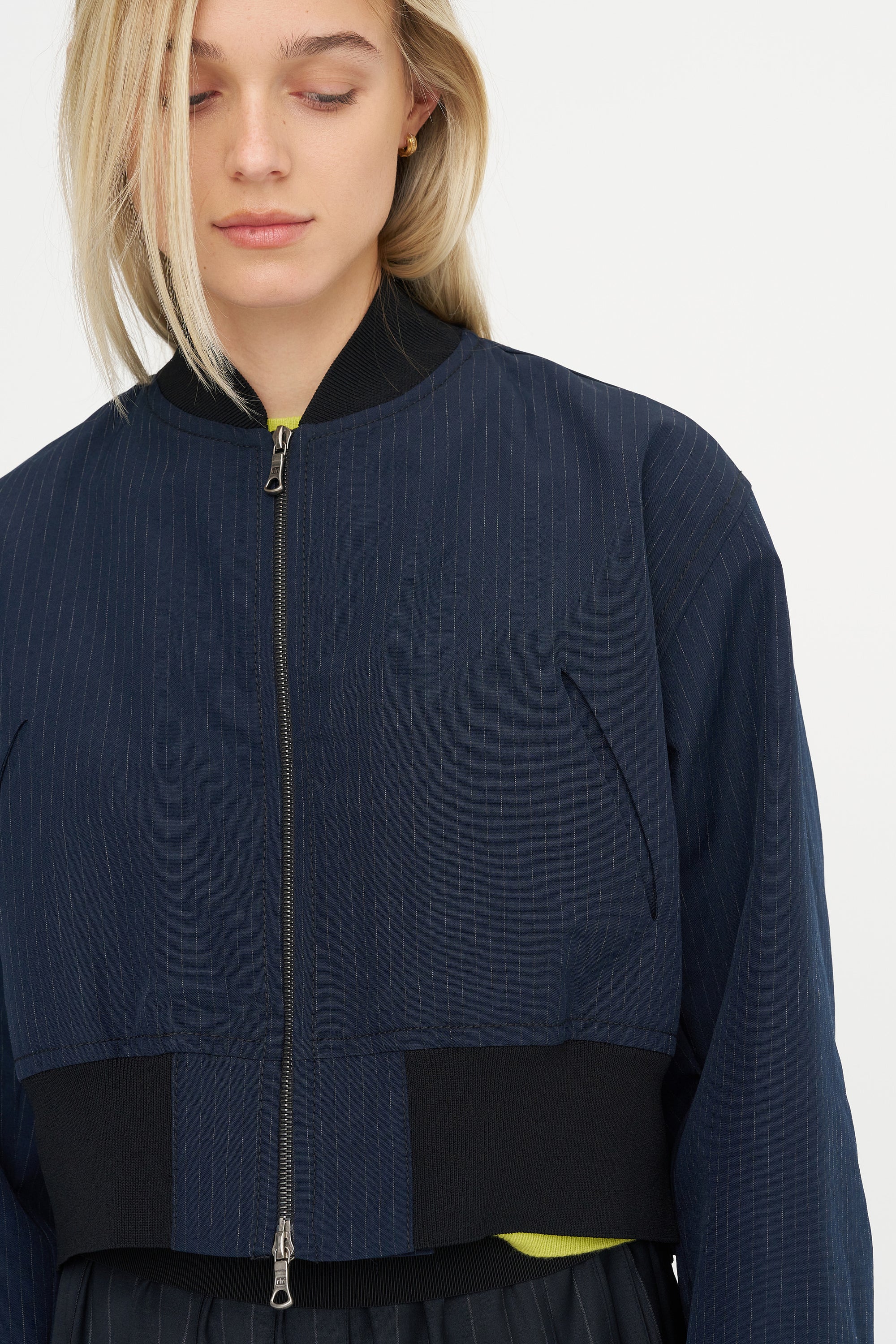 Aviator Coat, Midnight Pinstripe
