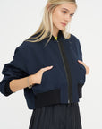 Aviator Coat, Midnight Pinstripe