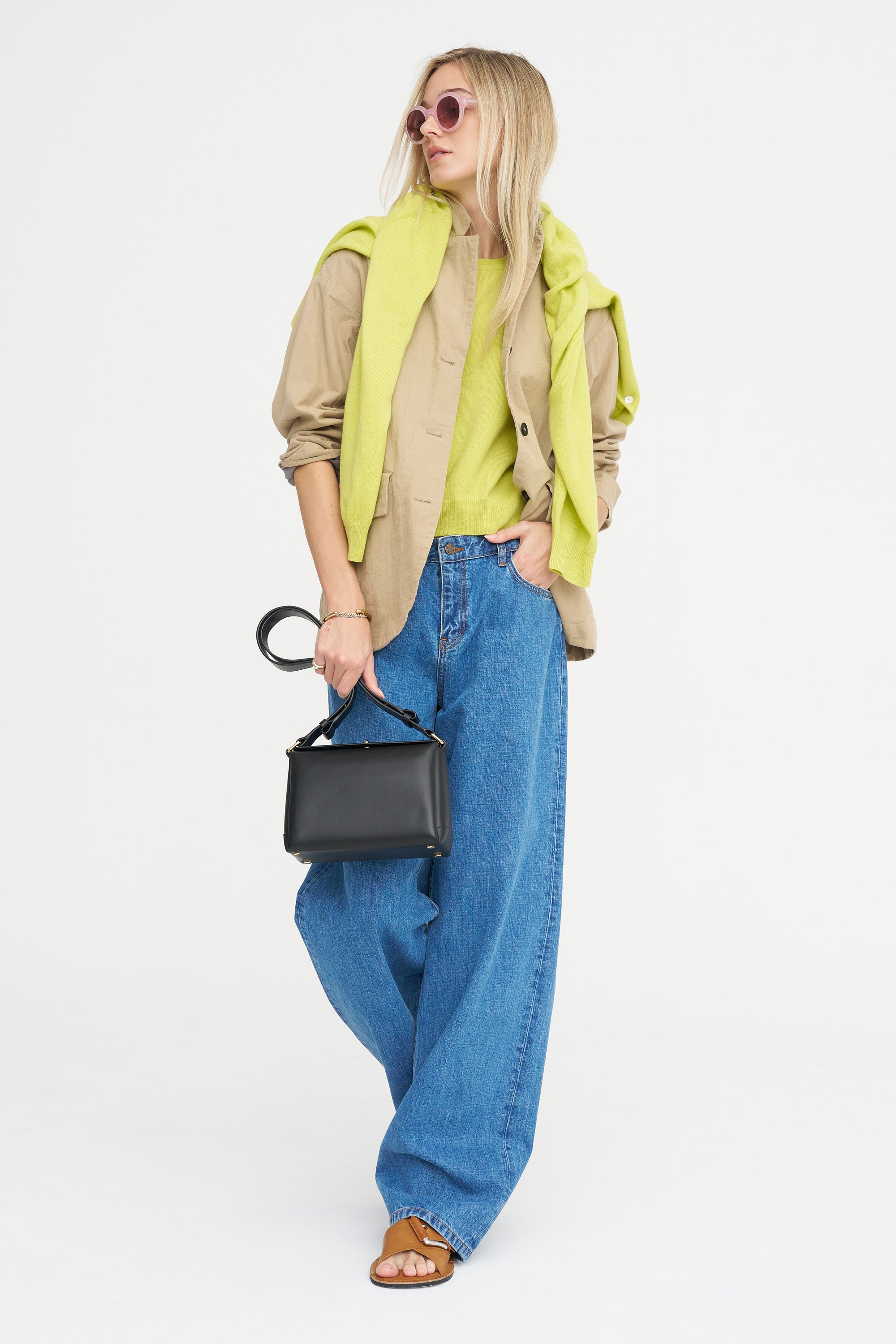 Sea Shell Cashmere Cardigan, Pistache Dopey